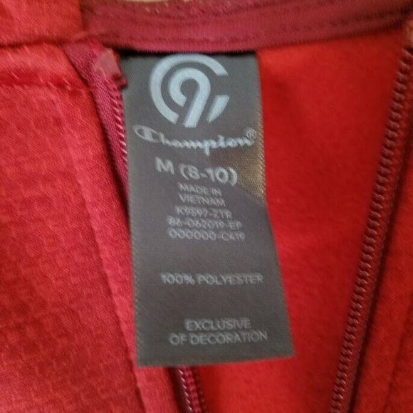 Champion C9 Boys Textured Tech Fleece Full Zip Hoodie, size M(8-10) - Picture 5 of 5